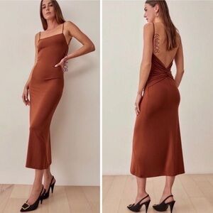 Reformation Hex dress chestnut New with tags size M
